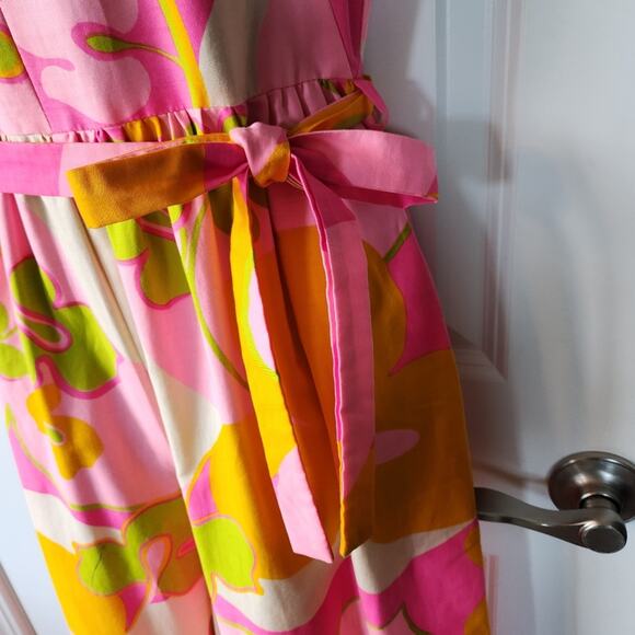 LELAND OF CALIFORNIA Vtg 60-70s  Psychedelic Floral Wide Leg Jumpsuit Womens S - Picture 5 of 12